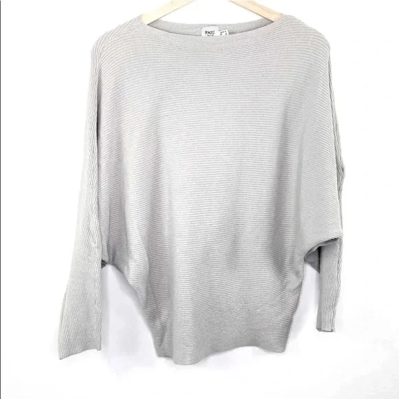Princess Polly Wool Blend Rib Knit Dolman Sleeve Gray Sweater - Picture 4 of 8